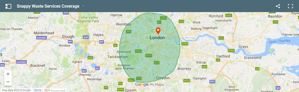 Snappy Waste Services London Map Coverage